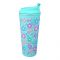 Floral BPA Free Plastic Water Bottle With Straw, Green, 900ml Capacity, NL1301