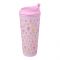 Floral BPA Free Plastic Water Bottle With Straw, Light Pink, 900ml Capacity, NL1301