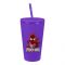 Spider-Man Double-Layer Plastic Straw Cup, Water Cup Drinking Bottle, Purple, NL2205