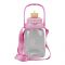 Happy Bear Plastic Water Bottle With Strap, Pink, TQ1022