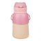 Bear Plastic Thermos With Strap, Pink, Creative Water Bottle, H228