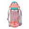 Unicorn Theme Plastic Water Bottle With Straw & Strap, 650ml Capacity, Pink, Uz051