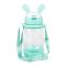 Rabbit & Floral Plastic Water Bottle With Strap, 600ml Capacity, Blue, LY-271