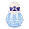 Bear Plastic Water Bottle With Strap, Blue, M10745