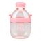 Cute Cartoon Plastic Water Bottle With Strap & Robe, 650ml, Leakproof, Pink, YB0738