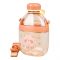 Cute Cartoon Plastic Water Bottle With Strap & Robe, 650ml Capacity, Leakproof Ideal For Office, School & Outdoor, Light Brown, YB0738