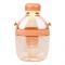 Cute Cartoon Plastic Water Bottle With Strap & Robe, 650ml, Leakproof, Light Brown, YB0738