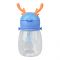 Trendy Cute Plastic Water Bottle With Strap & Straw, Leakproof, Sky Blue, YB0730