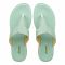 Bata Women's Flip Flops Slippers, Green, Fashionable Comfortable Slip-On Women's Flats For Home, Living Room, And Casual Wear, 5617234