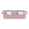 Stainless Steel Lunch Box, 3 Compartments, Spoon & Chop Stick, 400ml, Pink, 11.5cm (W) x 18cm (H) x 5cm (D), 7059