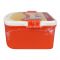 Plastic Lunch Box, 3 Compartments, Spoon & Fork, 1200ml, Red, 13cm (W) x 14cm (H) x 6.5cm (D), 6824