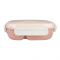 Plastic Snap Lock Lunch Box, 3 Compartments, Spoon & Fork, 1200ml, Pink, 9cm (W) x 16cm (H) x 5cm (D), 25451