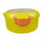 Plastic Lunch Box, Fork & Spoon, Yellow, 8.5cm (W) x 13.5cm (H) x 6cm (D), 6386