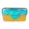 Plastic Lunch Box, 3 Compartments, Spoon & Sauce Jar, Sea Green, 13.5cm (W) x 15.5cm (H) x 4cm (D), Lx-7118