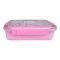 Stainless Steel Lunch Box, 3 Compartments, 710ml, Pink, 13cm (W) x 18.5cm (H) x 5cm (D), U2086