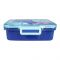 Stainless Steel Lunch Box, Spoon & Chop Stick, Blue, 12cm (W) x 18cm (H) x 5.4cm (D), 25329