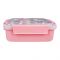 Stainless Steel Lunch Box, 2 Compartments, Pink, 12cm (W) x 17.5cm (H) x 5cm (D), 88125