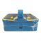 Stainless Steel Lunch Box, 2 Compartments, 1100ml, Dark Blue, 16.5cm (W) x 18cm (H) x 6.2cm (D), Yk-117