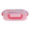 Stainless Steel Lunch Box, 2 Compartments & Cutlery, Pink, 10cm (W) x 17cm (H) x 4.5cm (D), 113-Ca