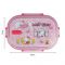 Stainless Steel Lunch Box, 2 Compartments & Cutlery, Pink, 10cm (W) x 17cm (H) x 4.5cm (D), 113-Ca