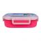 Stainless Steel Lunch Box, 2 Compartments & Cutlery, Dark Pink, 10.5cm (W) x 17cm (H) x 4.5cm (D), 113-Ca