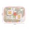 Stainless Steel Lunch Box, 2 Compartments & Cutlery, 850ml, Pink, 12.5cm (W) x 18.5cm (H) x 4.5cm (D), 7087