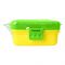 Kids Carnival Plastic Lunch Box, Cutlery & 70ml Sauce Jar, 1120ml, Green & Yellow, 13cm (W) x 15cm (H) x 5cm (D), 7111