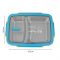 Stainless Steel Lunch Box, 2 Compartments, 1200ml, Blue, 10.5cm (W) x 16.5cm (H) x 5cm (D), Yc90101