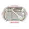 Stainless Steel Lunch Box, 2 Compartments & Cutlery, 980ml, BPA Free, Pink, 9cm (W) x 17cm (H) x 5.5cm (D), 980-Mc