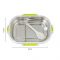 Stainless Steel Lunch Box, 2 Compartments & Cutlery, 980ml, BPA Free, Green, 9.5cm (W) X 15.5cm (H) X 5.5cm (D), 980-Mc