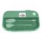 Plastic Lunch Box, 2 Compartments & Cutlery, 1100ml, Green, 8.5cm (W) x 16.5cm (H) x 5cm (D), Yk0335