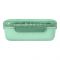 Plastic Lunch Box, 2 Compartments & Cutlery, 1100ml, Green, 8.5cm (W) x 16.5cm (H) x 5cm (D), Yk0335