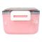 Plastic Lunch Box, 2 Compartments & Cutlery, 1000ml, Pink, 8 cm (W) x 17 cm (H) x 6 cm (D), Yc9008