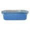 Plastic Lunch Box, 2 Compartments & Cutlery, 1000ml, Blue, 8cm (W) x 16cm (H) x 5.5cm (D), Yc9008