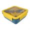 Plastic Lunch Box With 2 Compartments & Cutlery, 1100ml Capacity, Yellow, Yk-0228