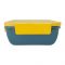 Plastic Lunch Box, 2 Compartments & Cutlery, 1100ml, Yellow, 11cm (W) x 16.5cm (H) x 5.5cm (D), Yk-0228