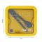 Plastic Lunch Box, 2 Compartments & Cutlery, 1100ml, Yellow, 11cm (W) x 16.5cm (H) x 5.5cm (D), Yk-0228