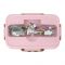 Plastic Lunch Box, 3 Compartments & Cutlery, Pink, 9.5cm (W) x 16cm (H) x 5cm (D), K-181