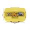 Plastic Lunch Box, 3 Compartments & Cutlery, Yellow, 9cm (W) x 16.5cm (H) x 5.5cm (D), K-181