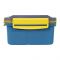 Plastic Lunch Box, 3 Compartments & Cutlery, 1500ml, Blue & Yellow, 13cm (W) x 15cm (H) x 7.5cm (D), 287539