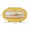 Plastic Lunch Box, 2 Compartments & Cutlery, 1000ml, Yellow, 7.5cm (W) x 15cm (H) x 5.5cm (D), Kh-002