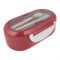 Plastic Lunch Box With 2 Compartments & Cutlery, 1000ml Capacity, Red, Kh-002