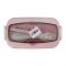 Plastic Lunch Box, 2 Compartments & Cutlery, 1000ml, Pink, 8cm (W) x 16cm (H) x 5.5cm (D), Yc9039