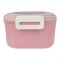 Plastic Lunch Box, 2 Compartments & Cutlery, 1000ml, Pink, 8cm (W) x 16cm (H) x 5.5cm (D), Yc9039