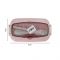 Plastic Lunch Box, 2 Compartments & Cutlery, 1000ml, Pink, 8cm (W) x 16cm (H) x 5.5cm (D), Yc9039