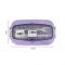 Plastic Lunch Box, 2 Compartments & Cutlery, 1000ml, Purple, 7.5cm (W) x 15cm (H) x 5.5cm (D), Yc9039