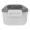 Plastic Lunch Box, 2 Compartments & Cutlery, 1000ml, Off White, 8cm (W) x 15.5cm (H) x 5.5cm (D), Yc9039