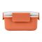 Stainless Steel Lunch Box, 2 Compartments, Leakproof, Orange, 10cm (W) x 15.5cm (H) x 5cm (D), 88211