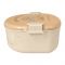 Burger Plastic Lunch Box, 3 Compartments, Off White, 9cm (W) x 12cm (H) x 6cm (D), 20706-28