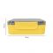 Stainless Steel Lunch Box, 2 Compartments, Spoon & Chop Stick, 1200ml, Yellow, 18cm (W) x 19.5cm (H) x 5cm (D), Kh-0036